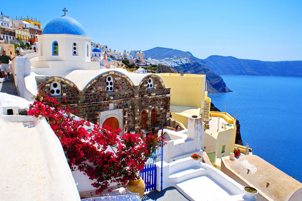 Santorini Cliff View from Hotel